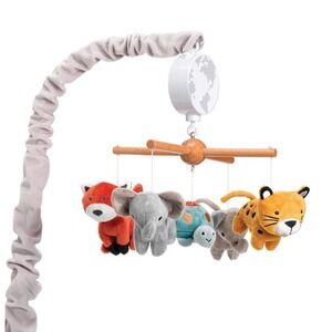 Lambs & Ivy Musical Mobile Jungle Animals: Elephants, Turtle, Tiger, Red Panda